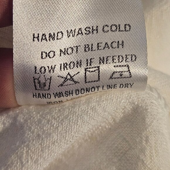 Aaron & Amber Womens Linen Maxi Shirt Dress Ivory M Coastal  Minimalist  Resort - Picture 13 of 16